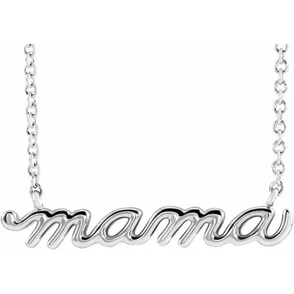 SS Petite Mama Script Necklace 87395