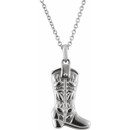 SS Western Boot Necklace 88465