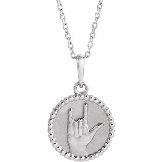 SS I Love You Sign Language Neck 88727