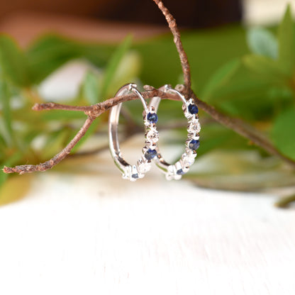 14kW .28cttw Sapphire .23cttw Diamond Hoop TEA2967CS