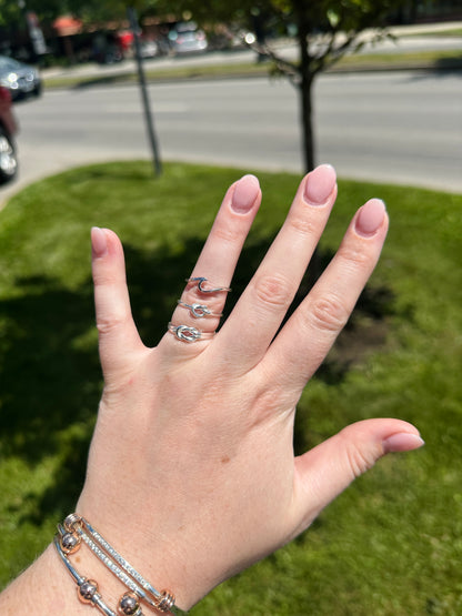 SS Polished Knot Ring QR6075-8