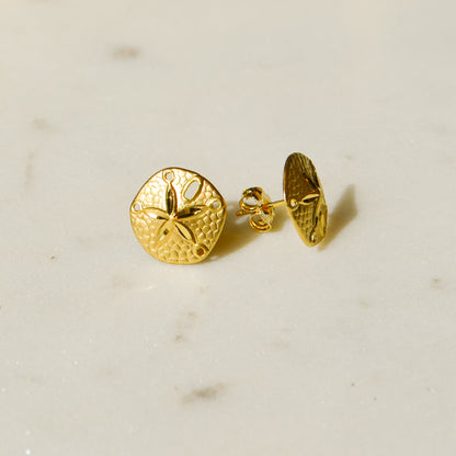 14kY Sand Dollar Earring 02/190