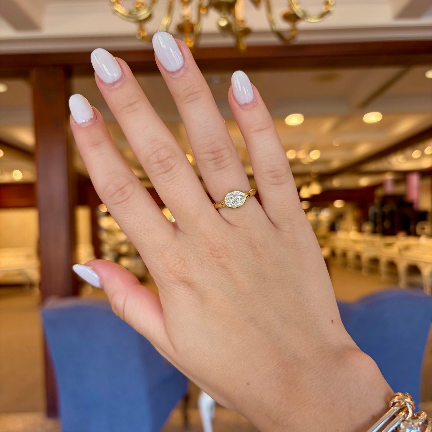 14kY .24cttw Diamond Pavé Oval Ring RZ6293 - 6.25