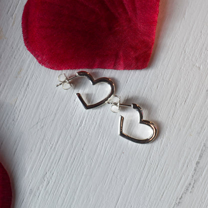 SS Heart Hoop Earring 87040
