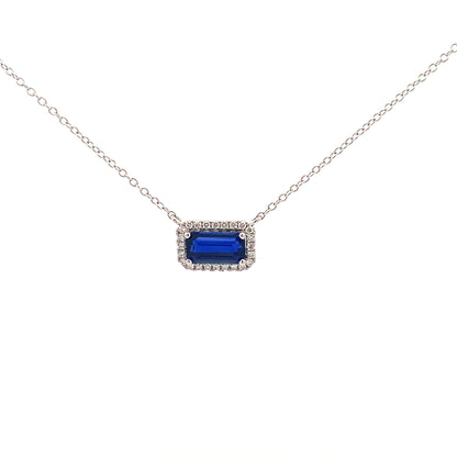 14kW 1.26ct Sapphire .12cttw Diamond Necklace MAN1329CS