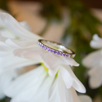SS Stackable Amethyst Ring 689237