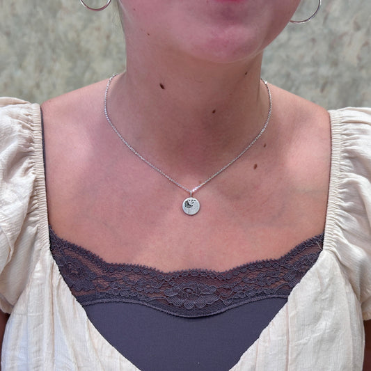 SS 13mm Dandelion Pendant