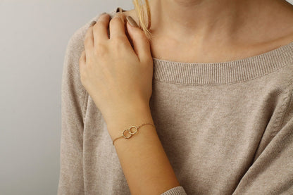 14kY Plain/Twist Circle Chain Bracelet 9024277.5