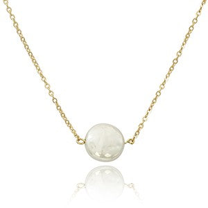 14kY Coin Pearl Necklace 902567CO18