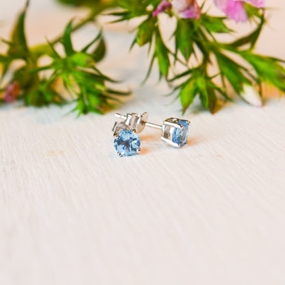 SS 5mm Blue Topaz Stud