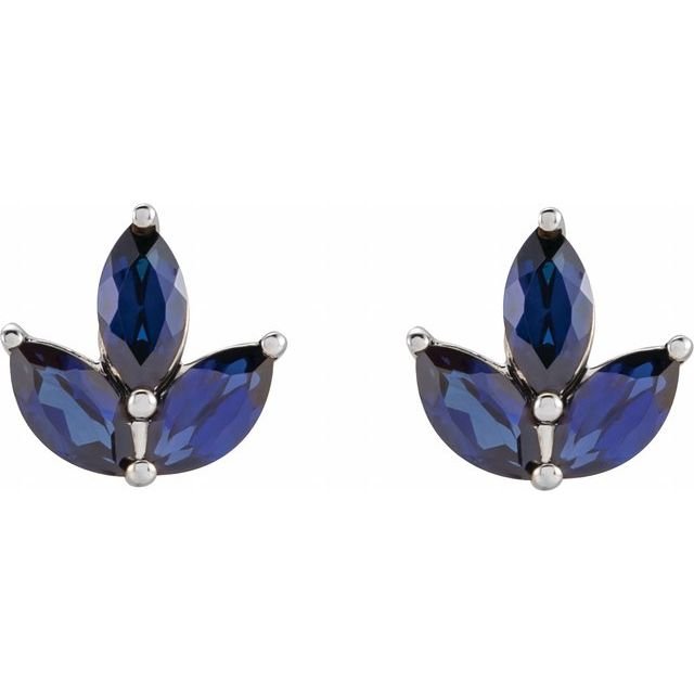 14kW Marquise Blue Sapphire Studs 688828