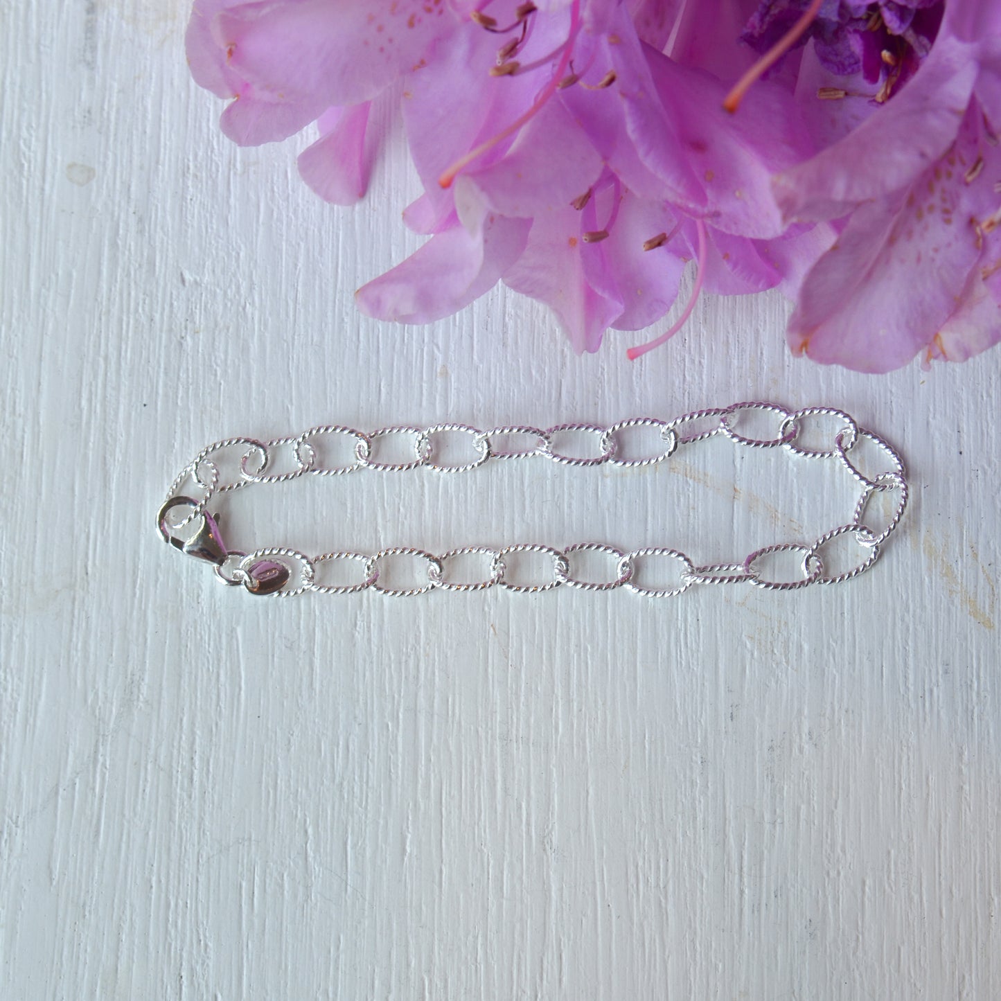 SS 6mm Knurled Cable Chain Bracelet CH1064 - 7"