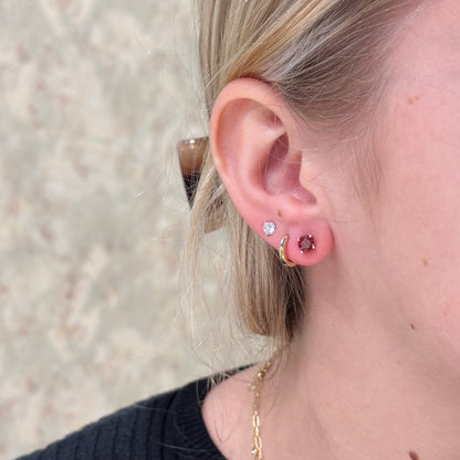 SS 5mm Garnet Stud