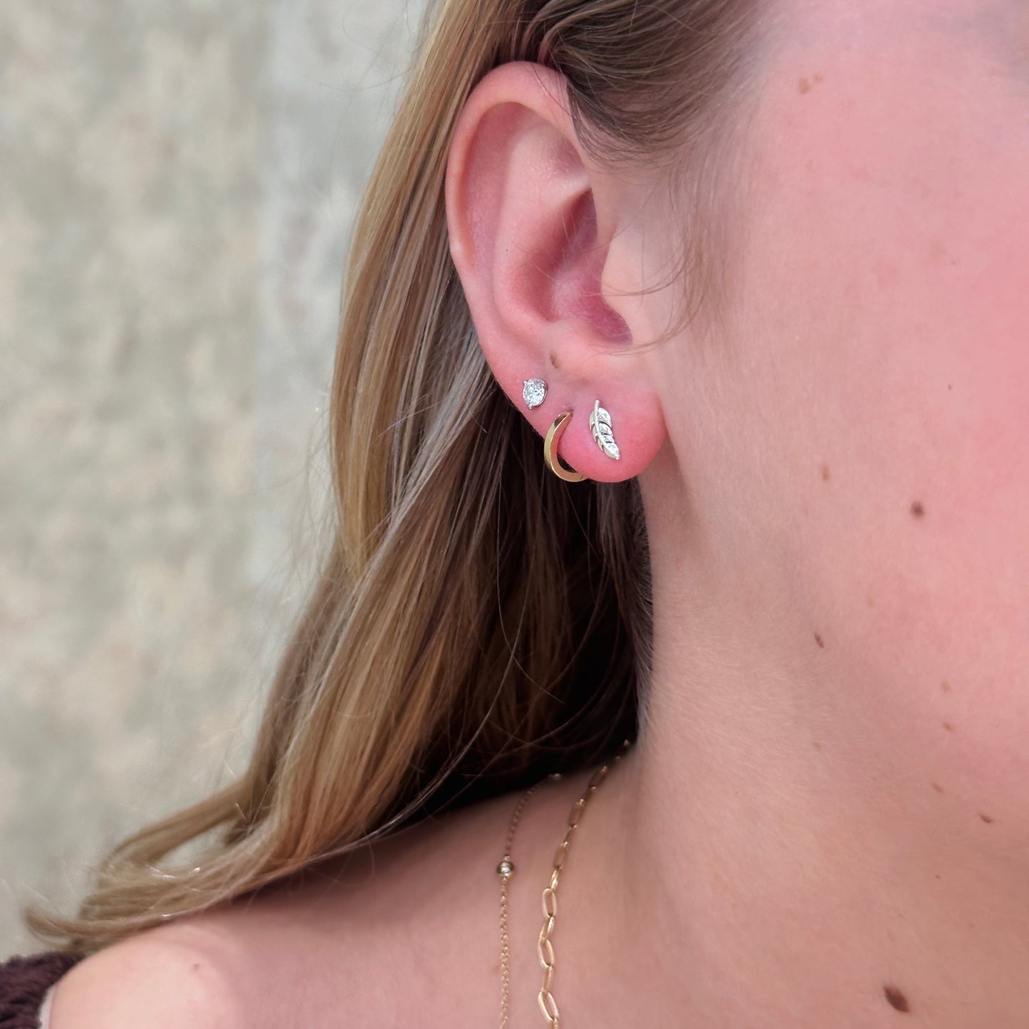 SS Leaf Stud Earring 86459