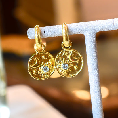 18k Vermeil Luna Blue Topaz Dangle Earring PE29 - 68/OBT