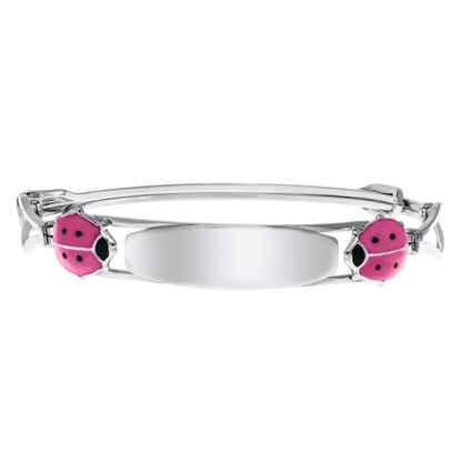 SS Adjustable Pink Ladybug Bracelet .982