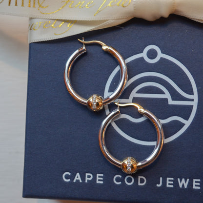 SS/YG 26mm .38ct Diamond Hoop ZE5634-J