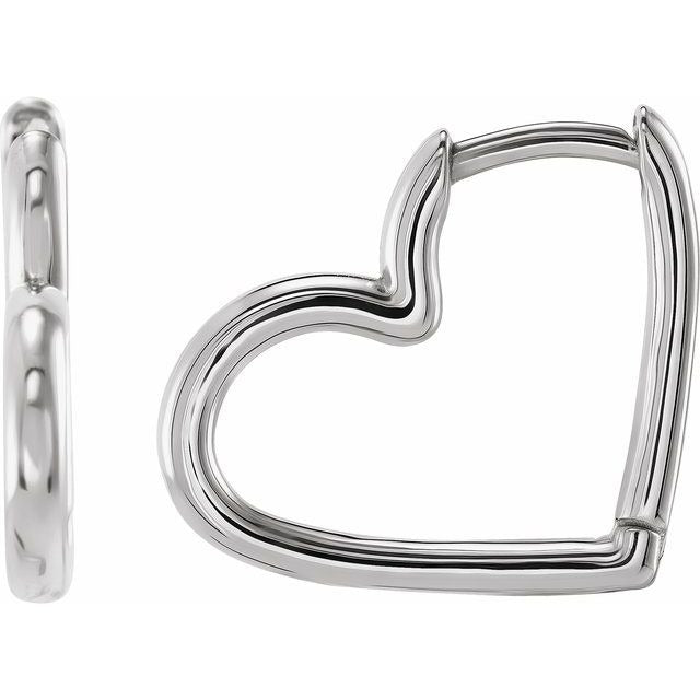 SS 15mm Heart Hinged Hoop 88100