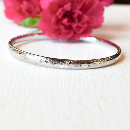 SS Engraved Floral Bracelet PM239