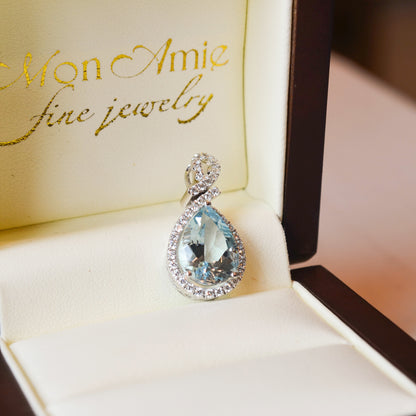 14kW 3.47ct Aquamarine .33cttw Diamond Pendant MAP17065CAQ