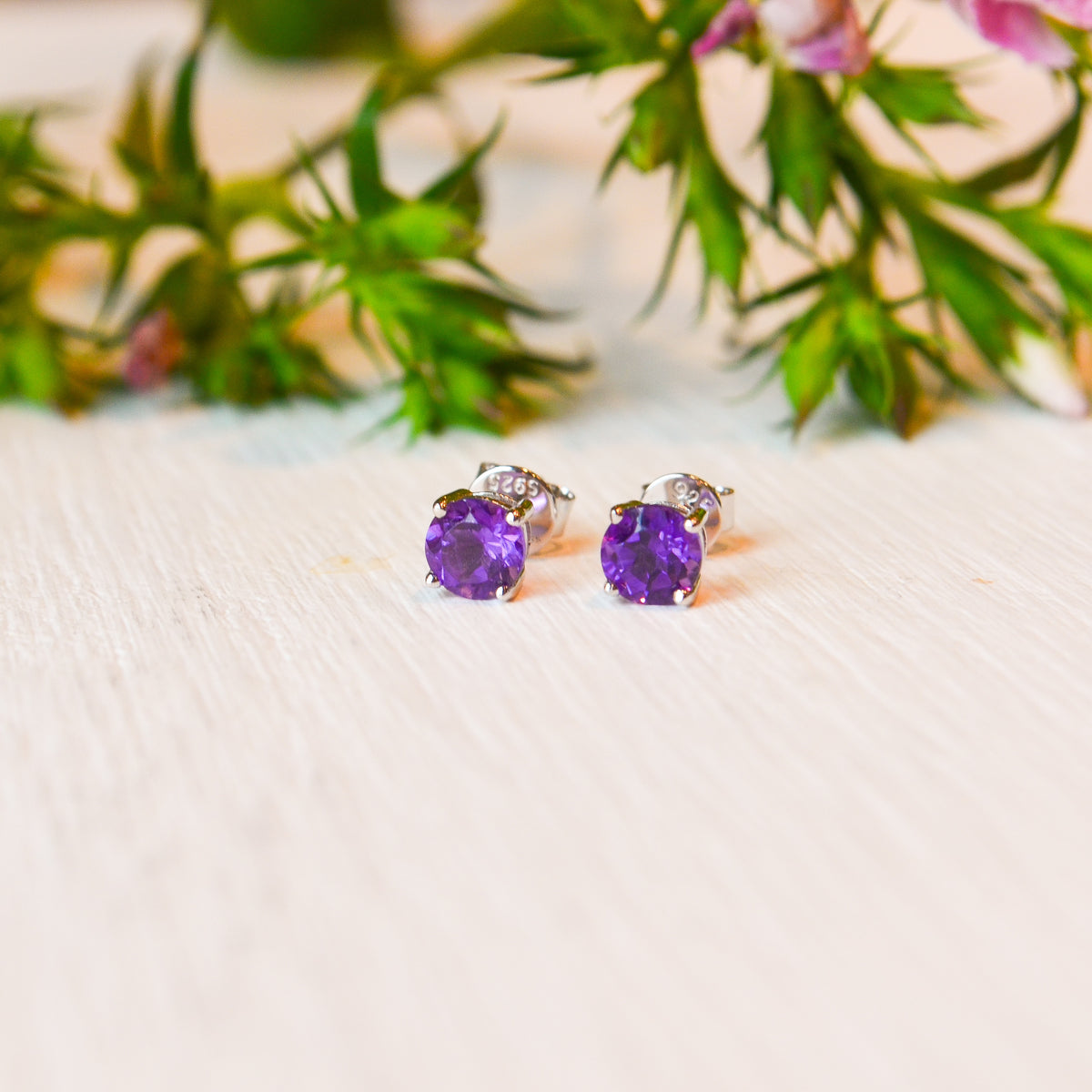 SS 5mm Amethyst Stud