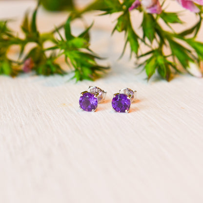 SS 5mm Amethyst Stud
