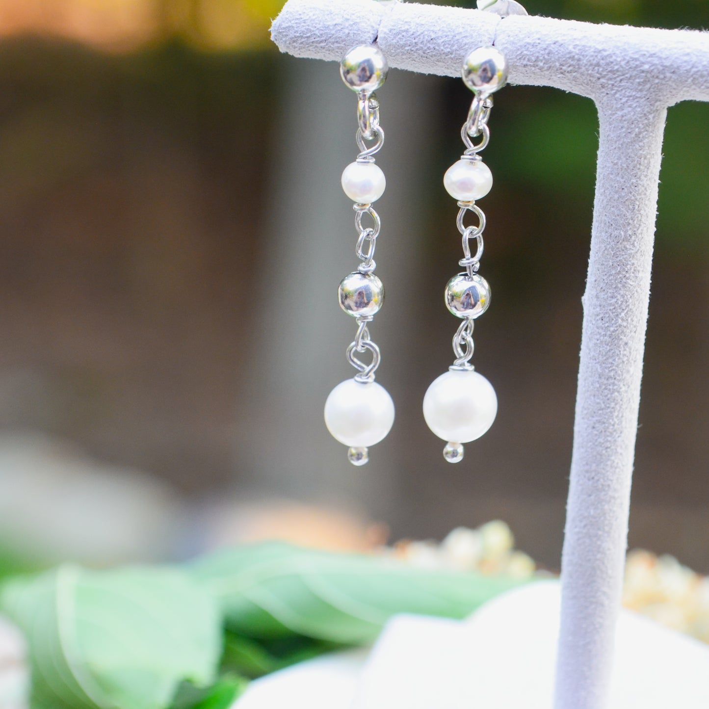 SS Pearl Chain Drop Earring AGER14625