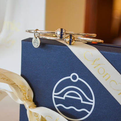 SS/YG Sapphire Bead Bracelet ZB5472-70