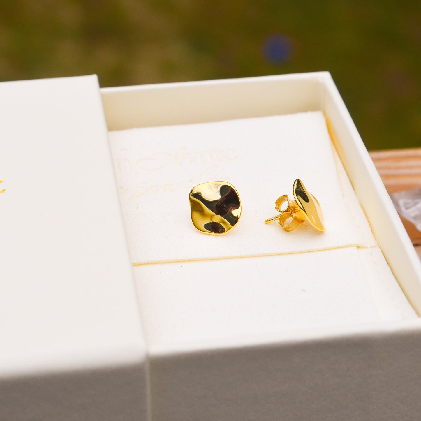18k Vermeil AQUA Stud PE120-9858/O