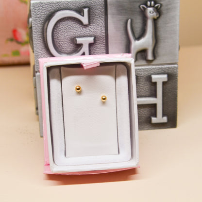 14kY 3mm Ball Earring GE211