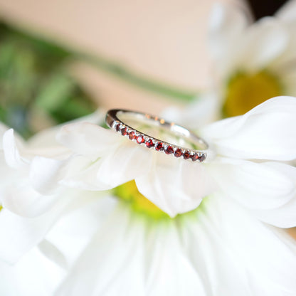 SS Stackable Garnet Ring 689237