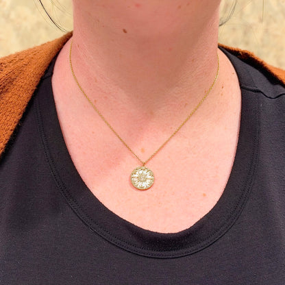 14kY 2.88ct MOP & .32cttw Diamond Necklace SC55019621