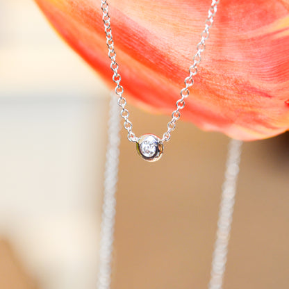 14kW .03ct Dia Bezel Necklace SC55003231