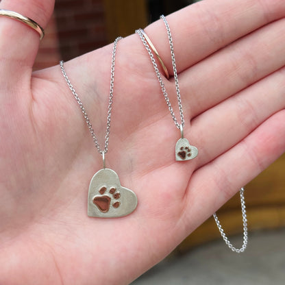 SS/RG Paw Print Pendant -9mm
