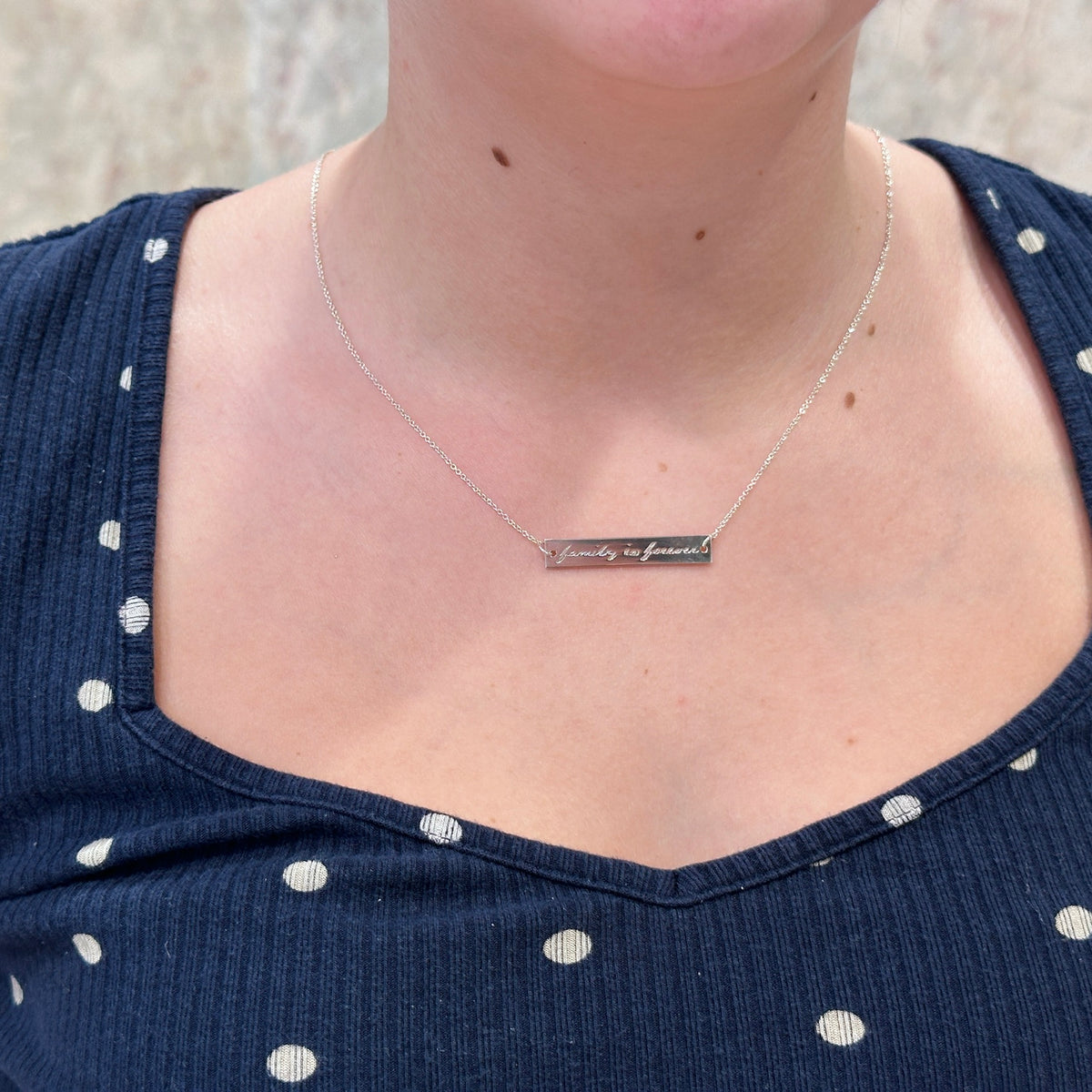 SS Family is Forever Bar Necklace 87413 -18