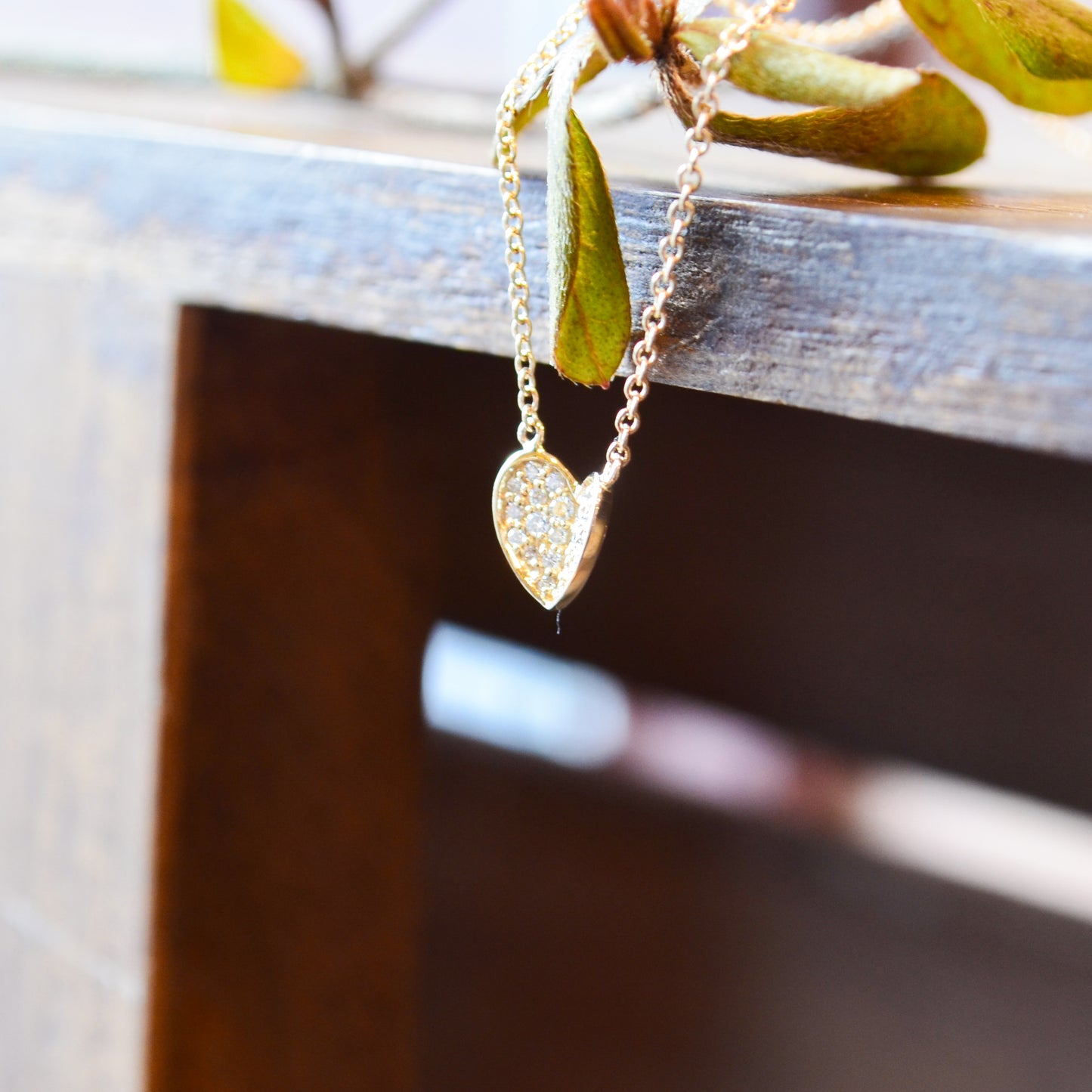 14kY .11cttw Diamond Heart Necklace N- 0086-D