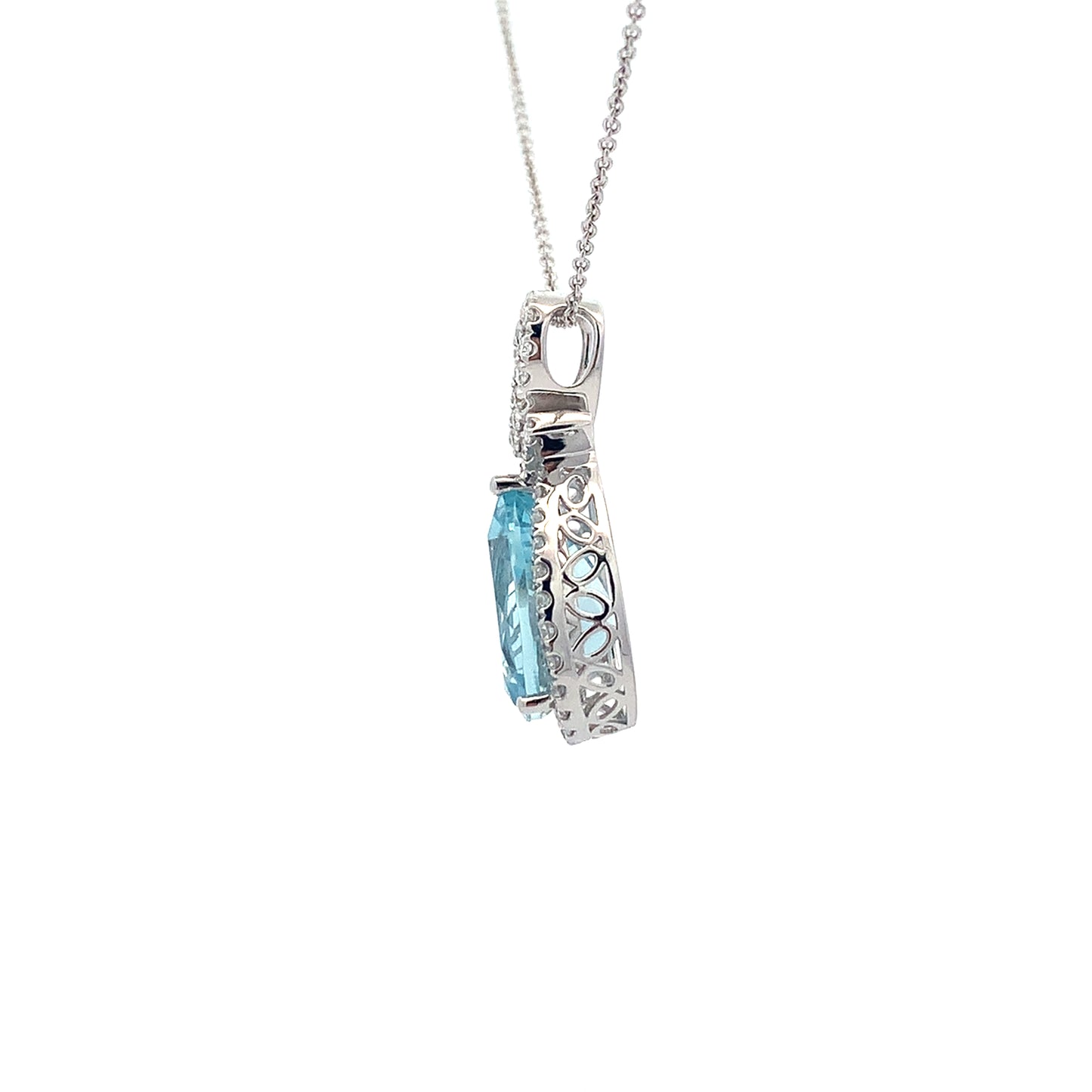 14kW 3.47ct Aquamarine .33cttw Diamond Pendant MAP17065CAQ