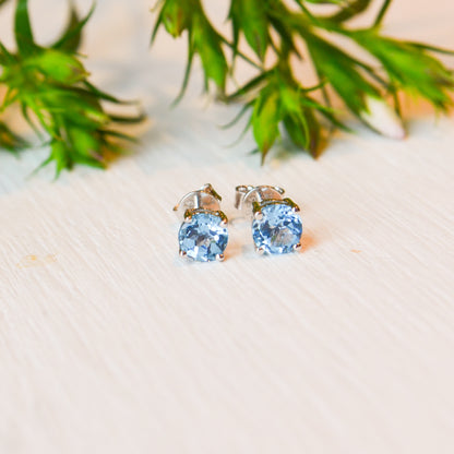 SS 5mm Blue Topaz Stud