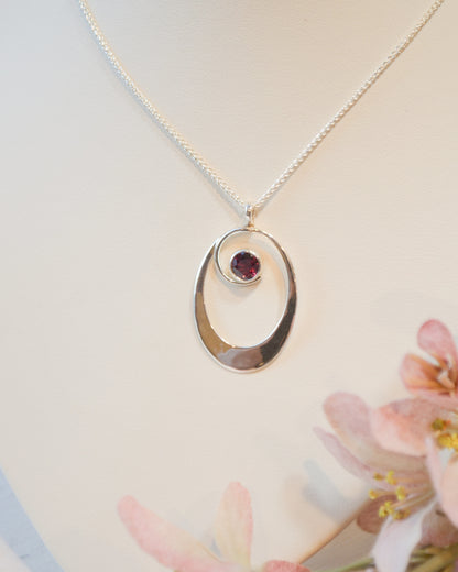 SS Rhodolite Garnet Sophia Necklace PE71612RG-18