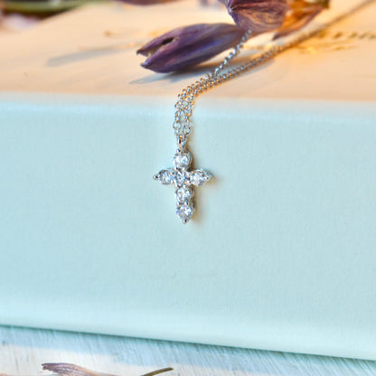 14kW .25cttw Diamond Cross Necklace SC55021393