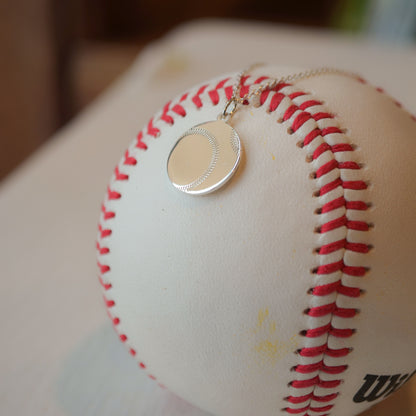 SS Engravable Baseball Necklace 88793-16-18