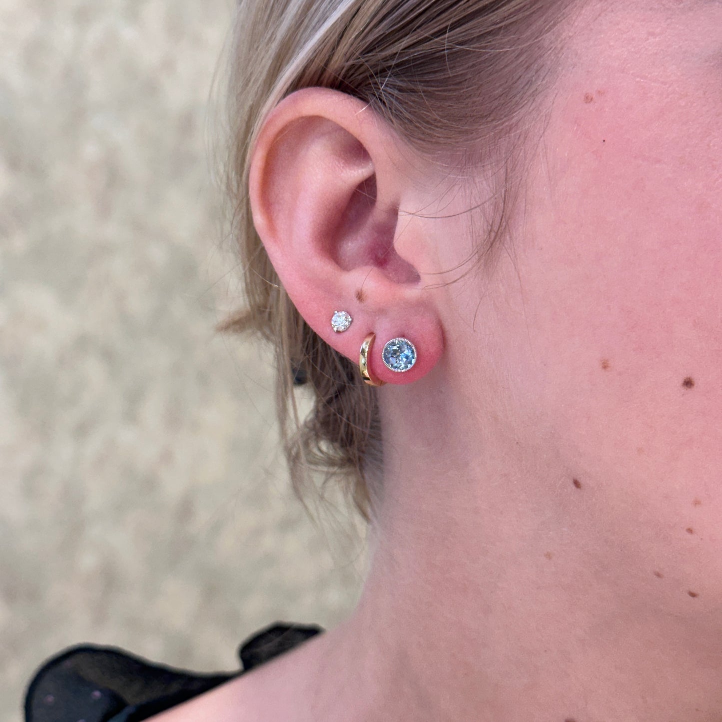 14kW 1.43cttw Aquamarine Stud TEA2018CAQ