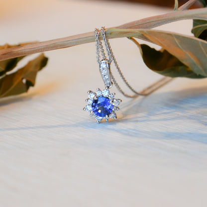 14kW .60ct Sapphire .25cttw Diamond Necklace GNM44LDWDBS-01