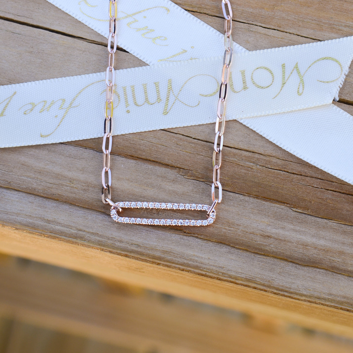 14kR .26cttw Diamond Paperclip Necklace SC55023561 - 18"