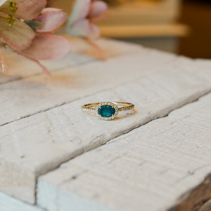 14kY .33ct Opal .12cttw Diamond Ring SC55020753 - 7
