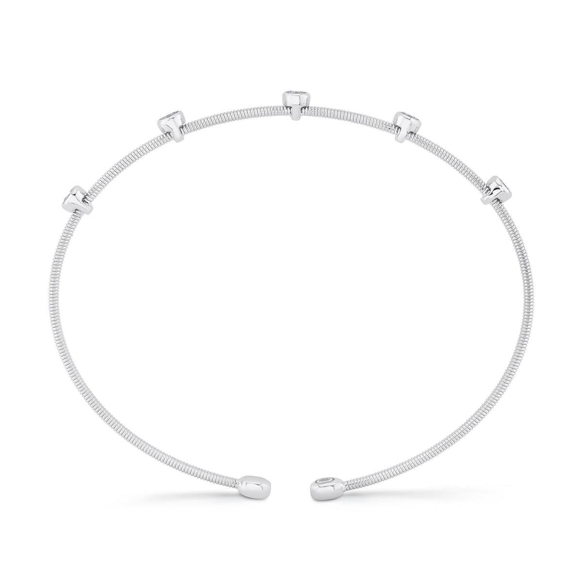 14kW .11cttw Diamond Bezel Station Flexible Cuff Bracelet B22001126V2ZS