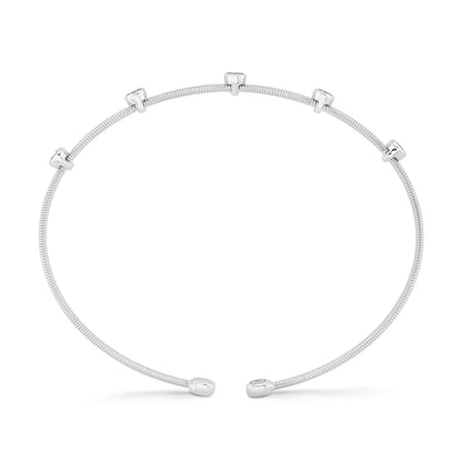 14kW .11cttw Diamond Bezel Station Flexible Cuff Bracelet B22001126V2ZS