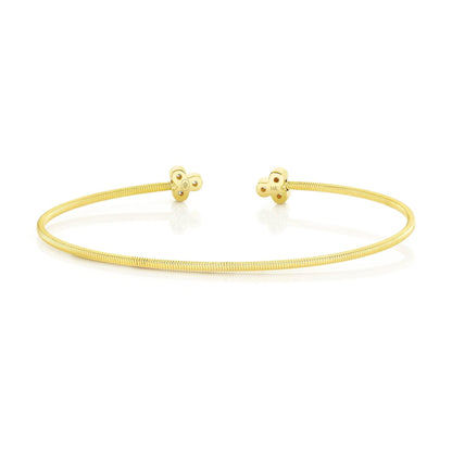 14kY .14cttw Diamond Bezel Clover Flexible Bangle B22001184ZS