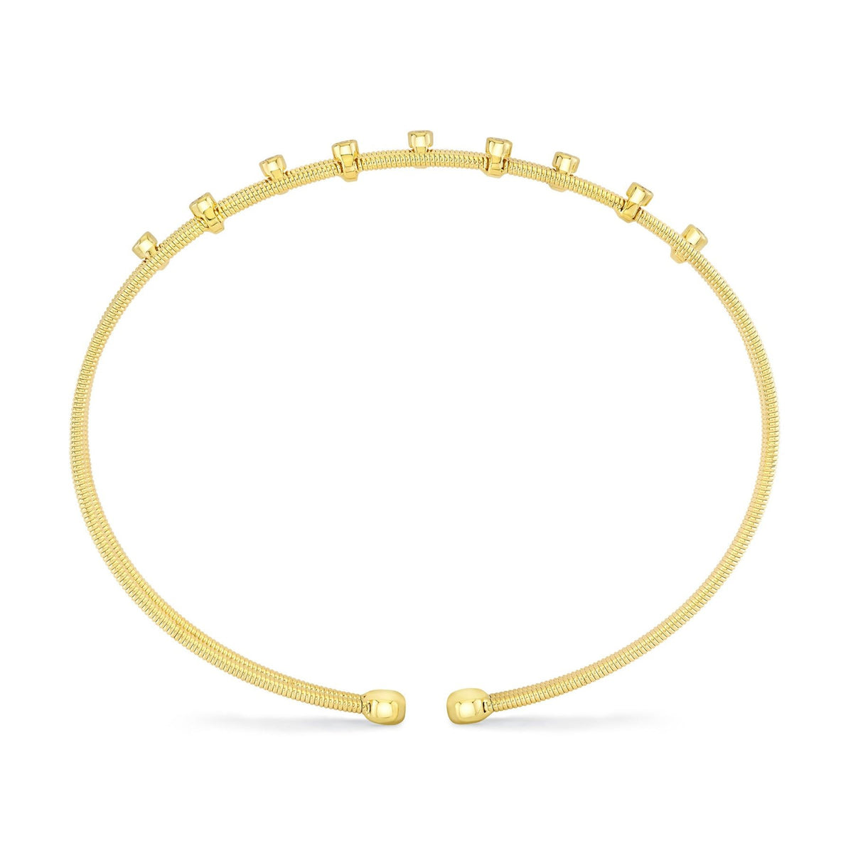 14kY .10cttw Diamond Bezel Scatter Flexible Bangle B22001252ZS