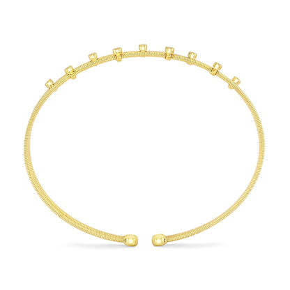 14kY .10cttw Diamond Bezel Scatter Flexible Bangle B22001252ZS
